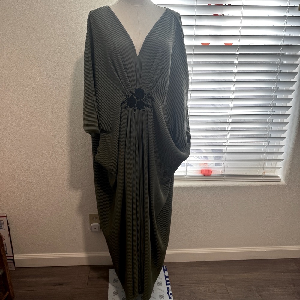 Olive Green Kaftan Dress one size